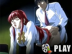 A Red-haired Anime Girl Is Penetrated And Receives A Facial Cumshot